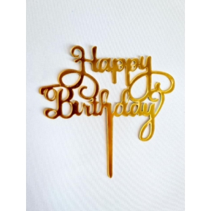 Tortabeszúró Happy Birthday felirattal Arany "28"