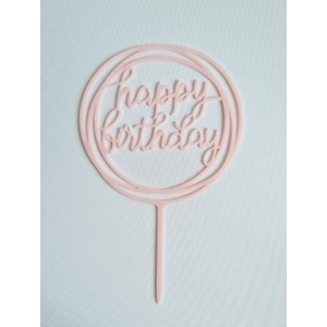 Tortabeszúró Happy Birthday felirattal Rózsaszín kerek "30"