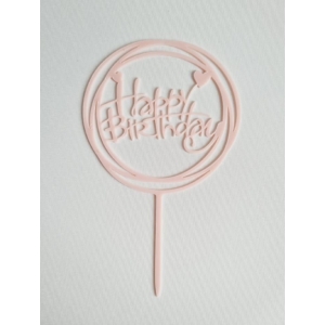 Tortabeszúró Happy Birthday felirattal Rózsaszín kerek "31"
