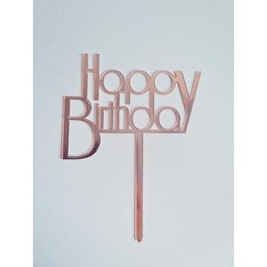 Tortabeszúró Happy Birthday felirattal Rózsaszín "42"