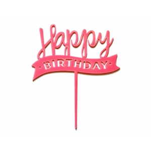 Tortabeszúró Happy Birthday felirattal Rózsaszín "75"