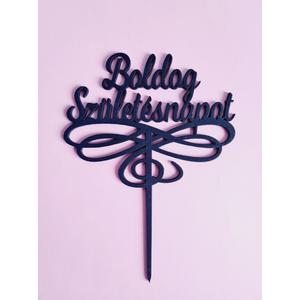 Tortabeszúró Fekete "Boldog Születésnapot!" felirattal