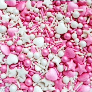 Szórócukor - Mix Sprinkles Rózsaszín-Fehér 100g